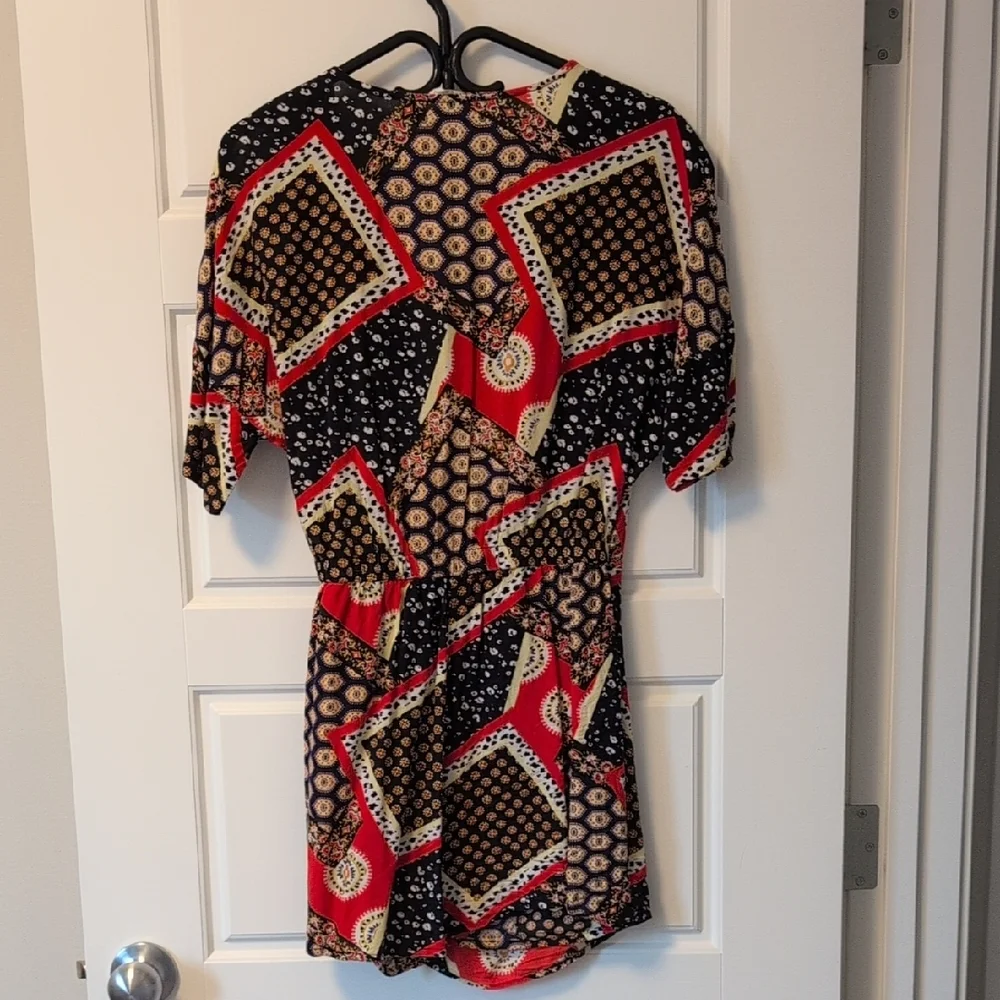 Retrod Multicolor & Multi-Patterned Wrap Romper - Picture 8 of 9